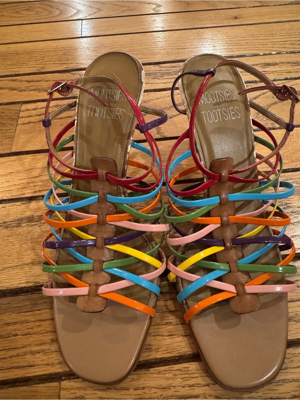 Mootsies Tootsies Lanza rainbow strappy heels - Picture 4 of 10